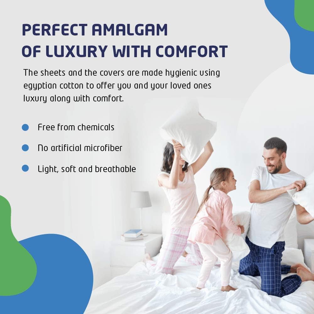 Luxury Twin XL Flat Sheet -100% Egyptian Cotton Fabric in Beutifull White Color, Size-70 x 102 Inch, High Thread Count