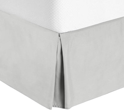 Split Corner Bed Skirt 18 Inch Drop Cal King Size 100% Egyptian Cotton Wrinkle and Fade Resistant Cal King Size, Brown Solid