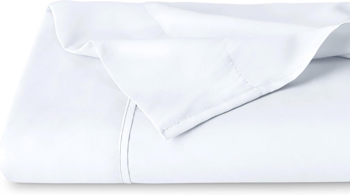 Bare Home Flat Top Sheet 1800 Ultra-Soft (Twin/Twin XL, White)