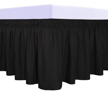 PureFit Wrap Around Ruffled Bed Skirt, White, Queen/King - 18" Drop
