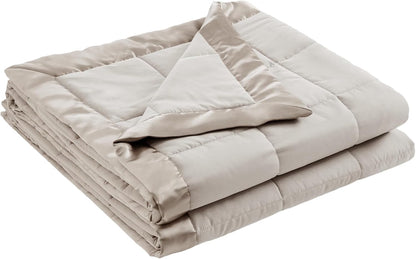 Madison Park Down Alternative Queen Blanket for Bed, Satin Trim, Grey