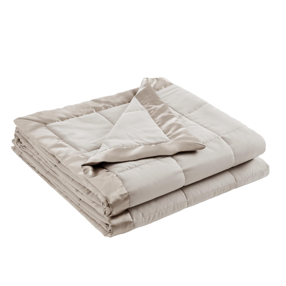 Madison Park Down Alternative Queen Blanket for Bed, Satin Trim, Grey