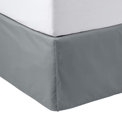 Amazon Basics Lightweight Pleated Bed Skirt, Machine Washable, Wrinkle Resistant, King, Beige