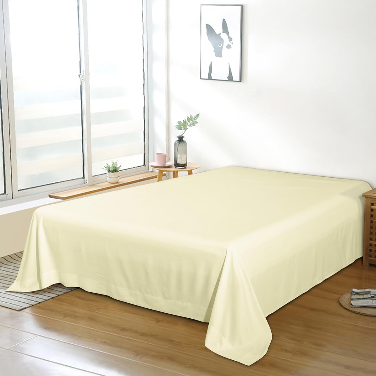Bedding Twin Flat Sheet - Soft Brushed Microfiber, Shrinkage and Fade Resistant Top Sheet - Easy Care - 1 Flat Sheet Only, Pink
