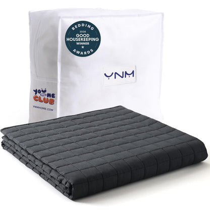 YnM 15lbs Weighted Blanket for Adults, 48x72 Inches, Dark Grey