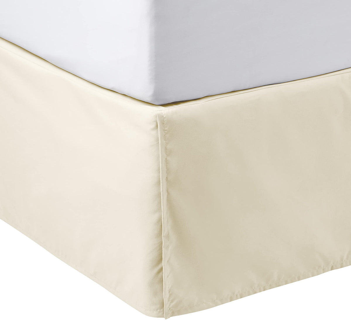 Amazon Basics Lightweight Pleated Bed Skirt, Wrinkle Resistant, Machine Washable, Full, Black, Solid