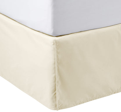 Amazon Basics Lightweight Pleated Bed Skirt, Machine Washable, Wrinkle and Fade Resistant, Queen, Black
