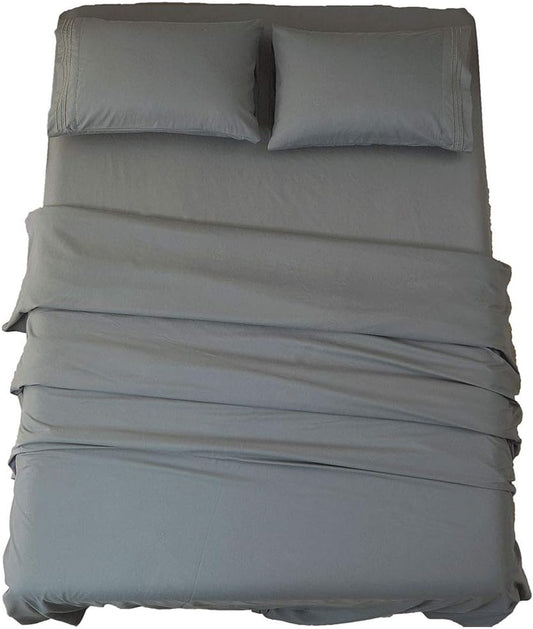 SONORO KATE Bed Sheet Set Super Soft Microfiber Sheets,4PC,Queen Size
