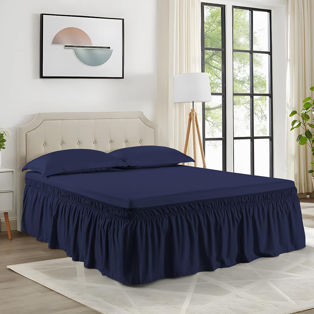 Taupe Wrap Around Bed Skirt,Full/Queen,18" Drop