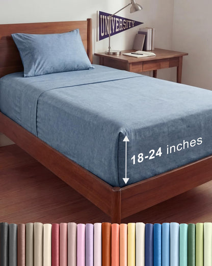 Extra Deep King Sheet Set - 4 Piece Breathable & Cooling - Antique White