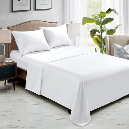 FreshCulture Twin Flat Sheets Only, Pack of 6, Soft Microfiber Bedding Sheets for Home, Salons, Hotels, Bulk Flat Sheets Only Twin Size (White)