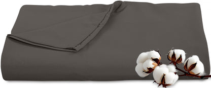 Royale Linens 300 Thread Count 100% Cotton Queen Flat Sheet Only - Super Soft Flat Sheets Only - Top Sheet Sold Separately - Breathable, Cool & Crisp White Flat Sheet (Queen, White)