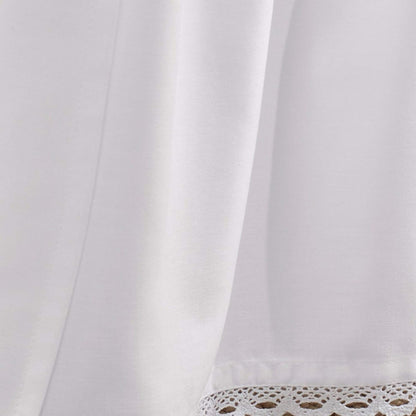 Laura Ashley - Queen Size Cotton Ruffled Bed Skirt with Crochet Trim