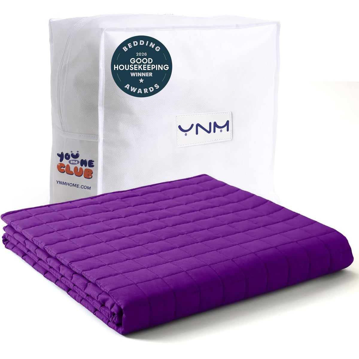 YnM 15lbs Weighted Blanket for Adults, 48x72 Inches, Dark Grey