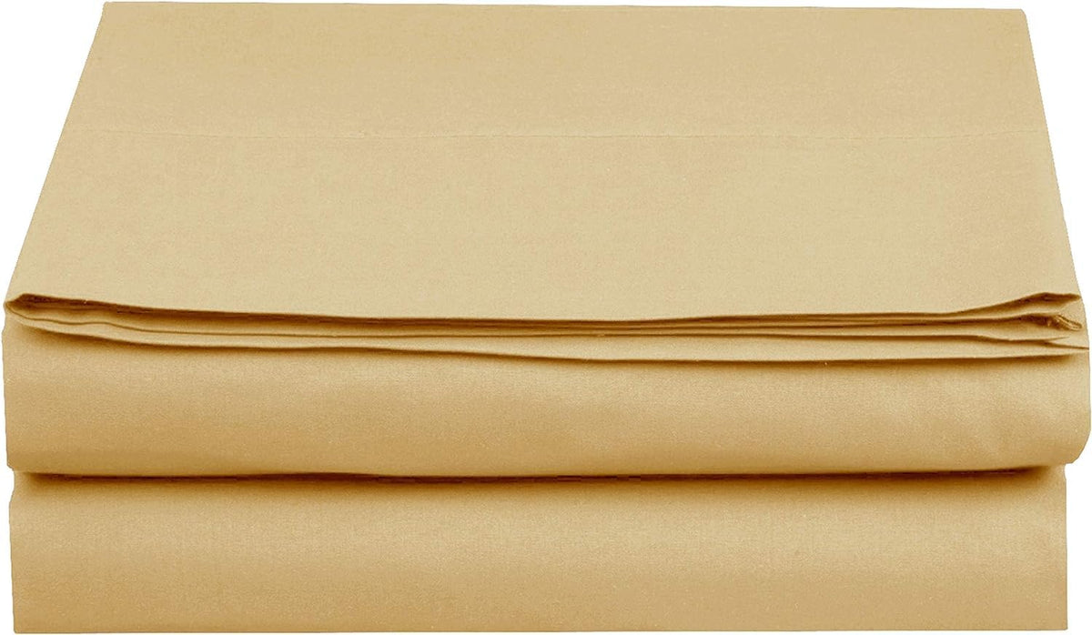 Elegant Comfort Premium Hotel Quality 1-Piece Flat Sheet, Luxury and Softest 1500 Premium Hotel Quality Microfiber Bedding Flat Sheet, Wrinkle-Free, Stain-Resistant, California King, Cream