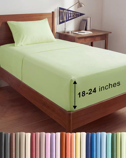 Extra Deep King Sheet Set - 4 Piece Breathable & Cooling - Antique White