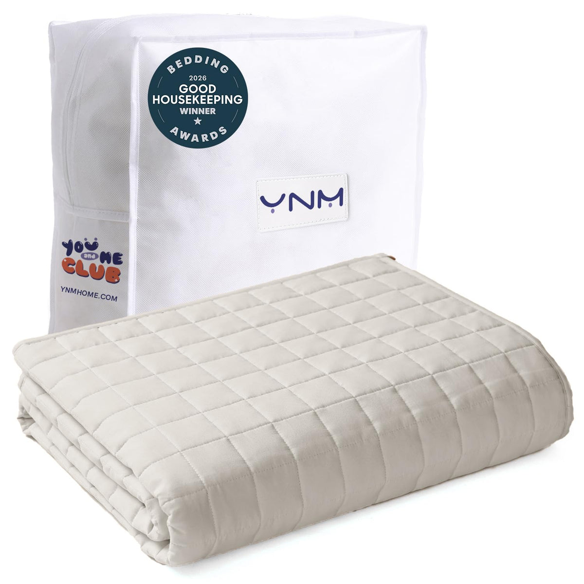 YnM 15lbs Weighted Blanket for Adults, 48x72 Inches, Dark Grey