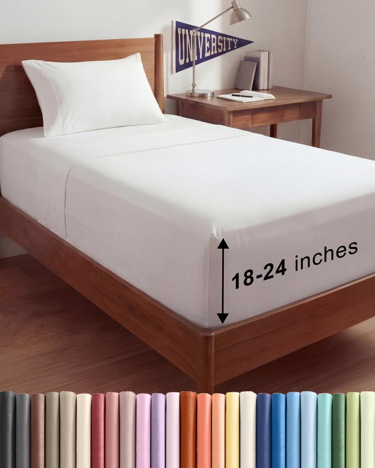 Extra Deep King Sheet Set - 4 Piece Breathable & Cooling - Antique White