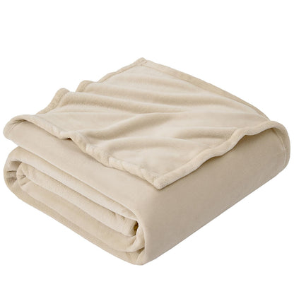 Hansleep Twin Grey Fleece Blanket, Soft Flannel Bed Blanket