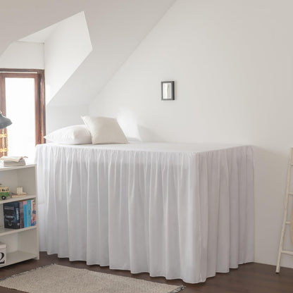 Dorm Room Bed Skirt Twin XL, College DormEssentials - White, 32 Inch