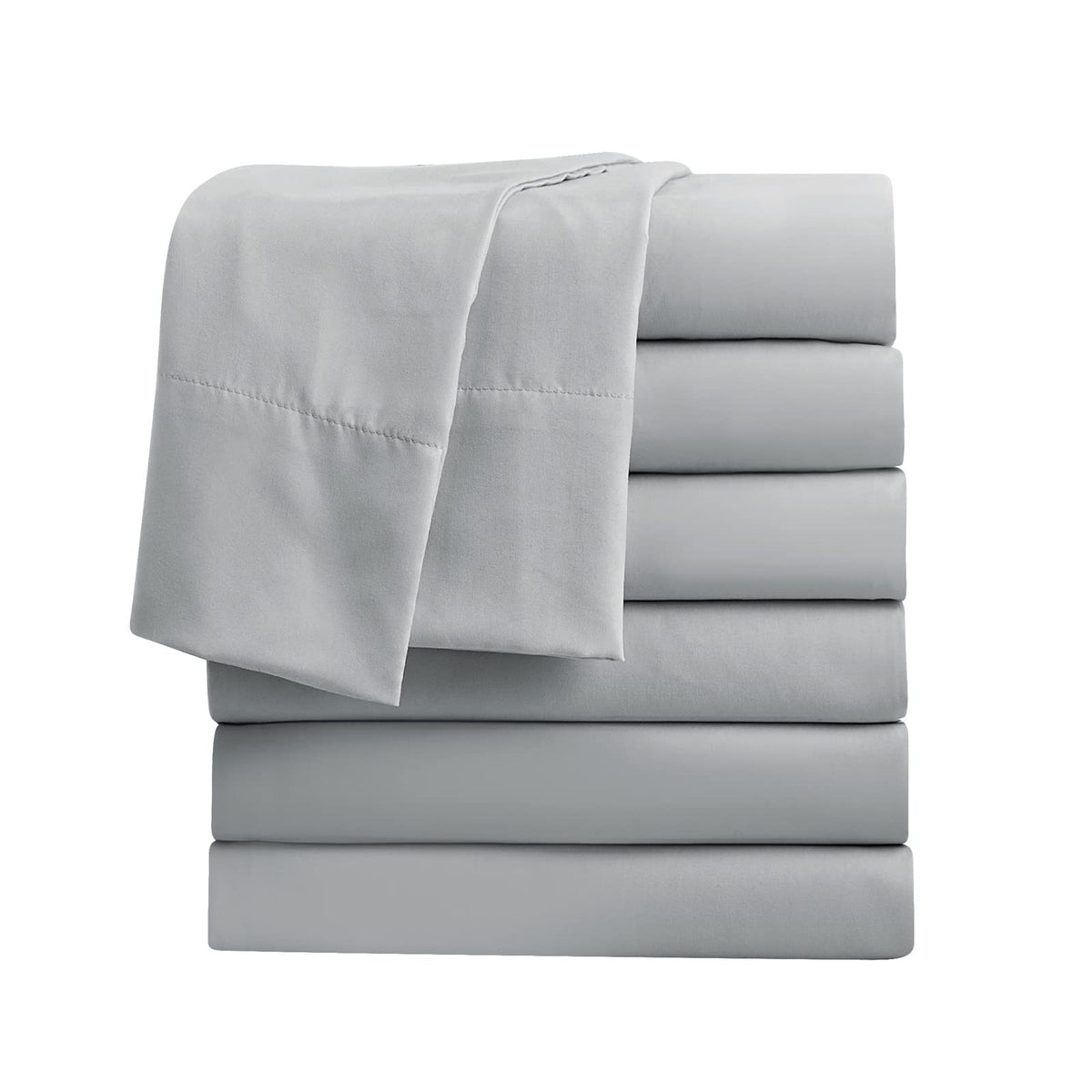 FreshCulture Full Flat Sheets Only, Pack of 6, Soft Microfiber Bedding Sheets for Home, Salons, Hotels, Bulk Flat Sheets Only Full Size (Dark Grey)