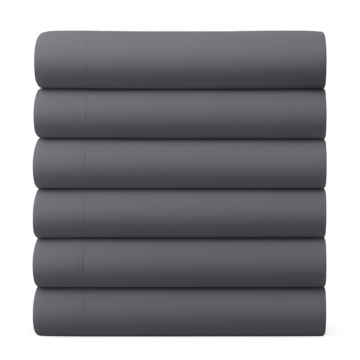 GOLD TEXTILES Queen Flat Sheet 6 Pack – Brushed Microfiber Top Sheets for Home, Hotel & Hospitality – Soft, Durable & Shrink-Resistant Flat Sheets, Easy-Care Bedding (6, Black, Queen)