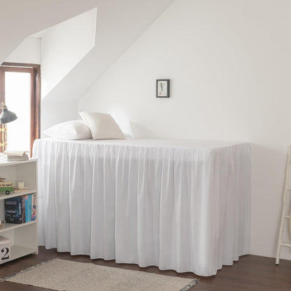 Dorm Room Bed Skirt Twin XL, College DormEssentials - White, 32 Inch