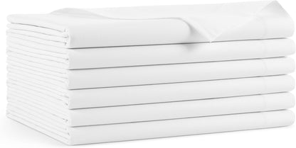 Arkwright Bulk King Flat Bed Sheets - Pack of 6 - Soft Hypoallergenic Cotton Blend Top Sheet Only, Hotel Collection Bedding for Hosts, Resorts, and Vacation Rentals, White