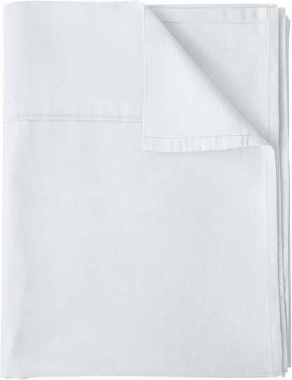 Flat Sheet Only Queen Size, 400 TC 100% Egyptian Cotton Flat Sheet - Wrinkle, Fade, Stain Resistant (White, Queen)