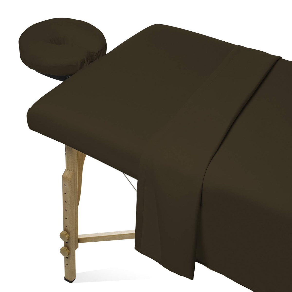 Saloniture 3-Piece Microfiber Massage Table Sheet Set - Premium Facial Bed Cover - Includes Flat and Fitted Sheets with Face Cradle Cover - White