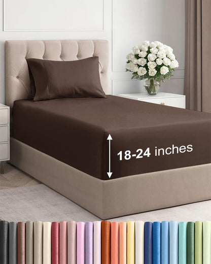 Extra Deep King Sheet Set - 4 Piece Breathable & Cooling - Antique White
