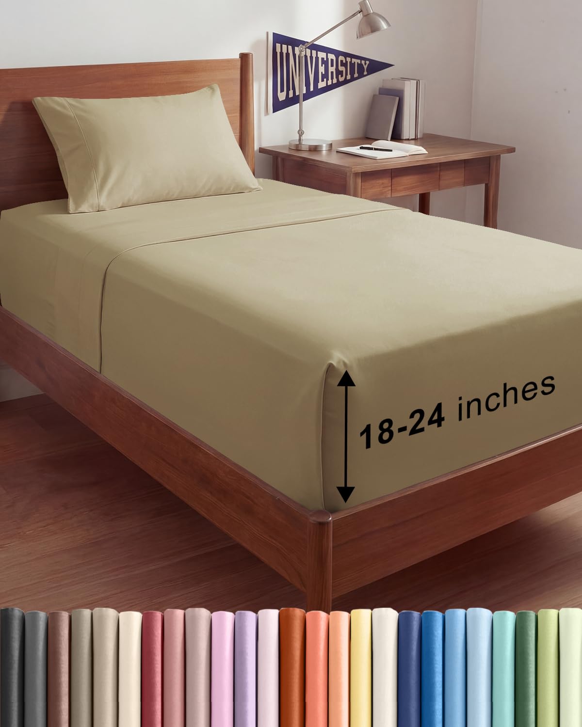 Extra Deep King Sheet Set - 4 Piece Breathable & Cooling - Antique White