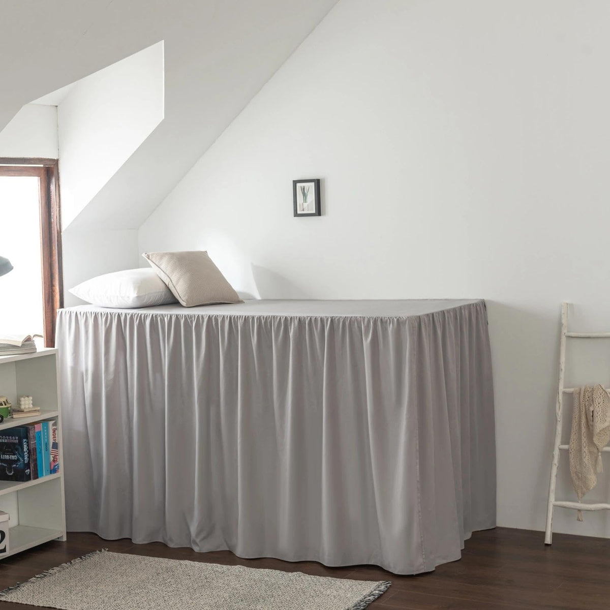 Dorm Room Bed Skirt Twin XL, College DormEssentials - White, 32 Inch
