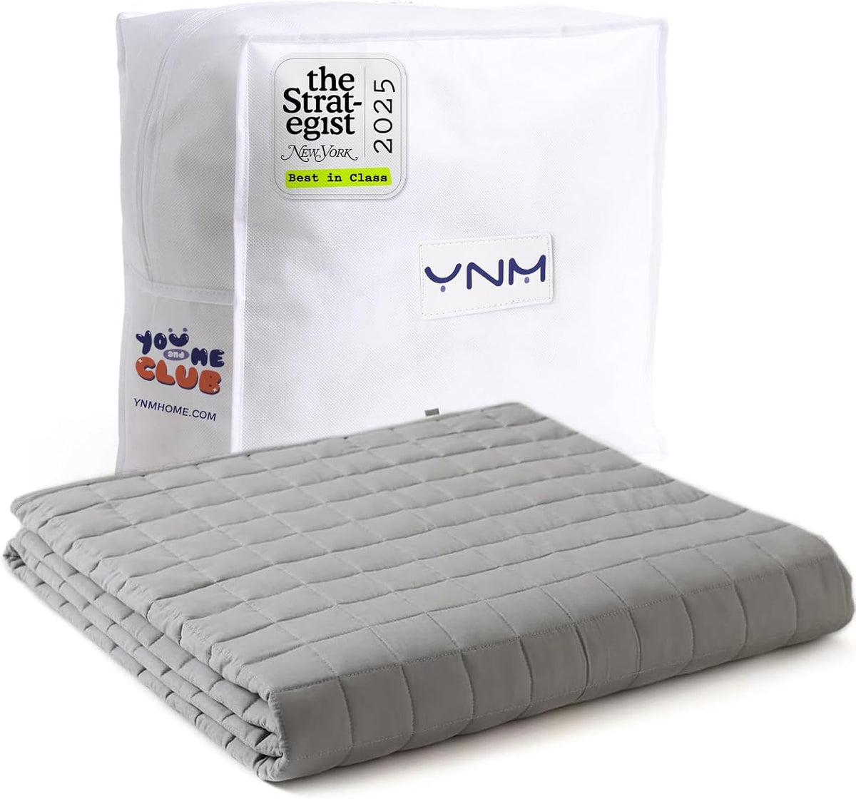 YnM 15lbs Weighted Blanket for Adults, 48x72 Inches, Dark Grey