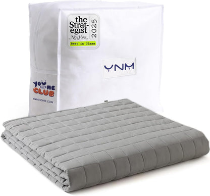 YnM 15lbs Weighted Blanket for Adults, 48x72 Inches, Dark Grey