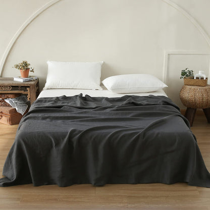 Simple&Opulence French Linen Flat Sheet with Embroidered Border-100% Stone Washed Flax Bedding,King Size(108''x102'') Ultra Soft,Breathable Flat Top Sheet-1 Piece Bed Flat Sheet Only(Linen)