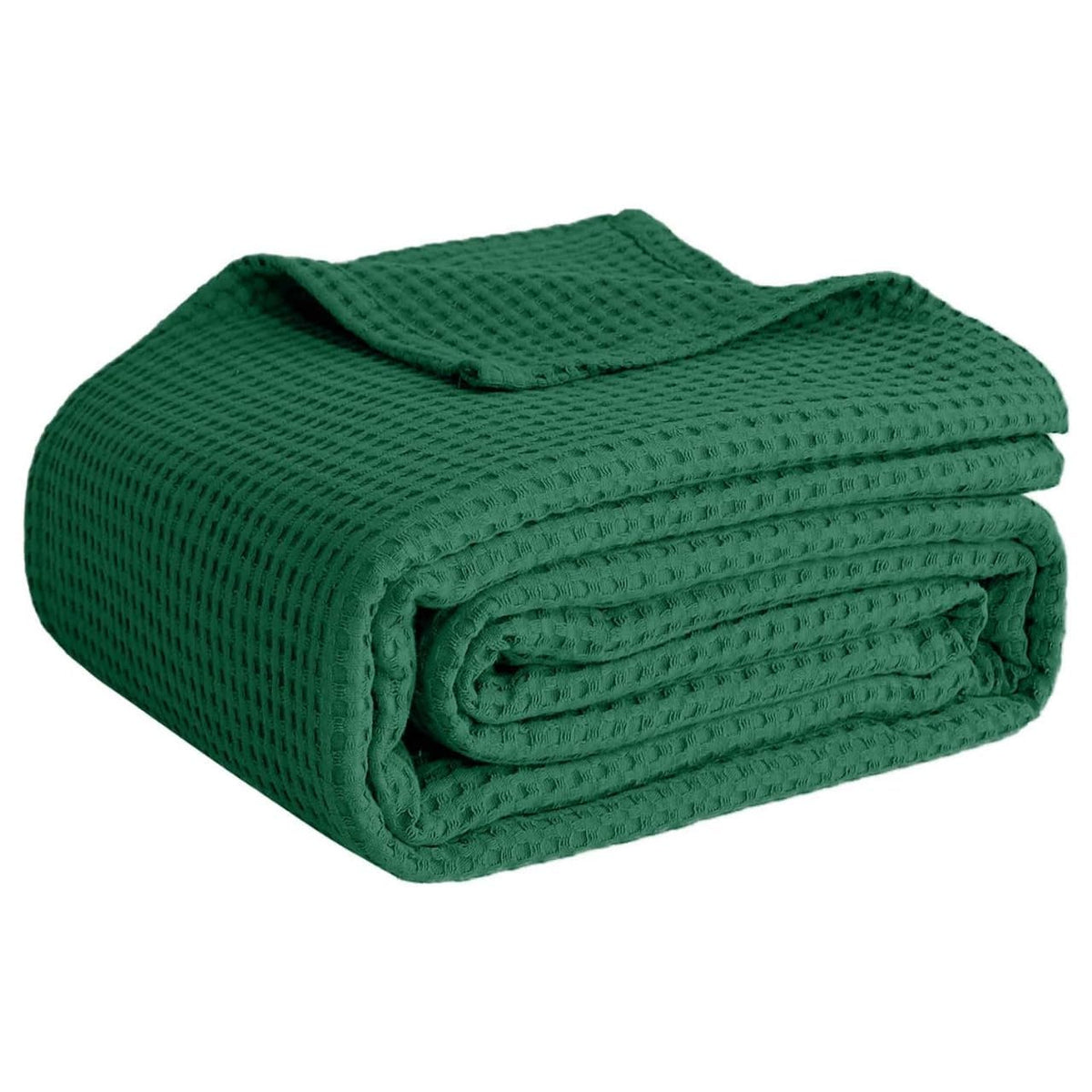 100% Cotton Blankets for Bed - Waffle Weave Blankets for Summer, Lightweight and Breathable Soft Woven Blanket for Spring (Dark Grey, Queen (90" x 90"))