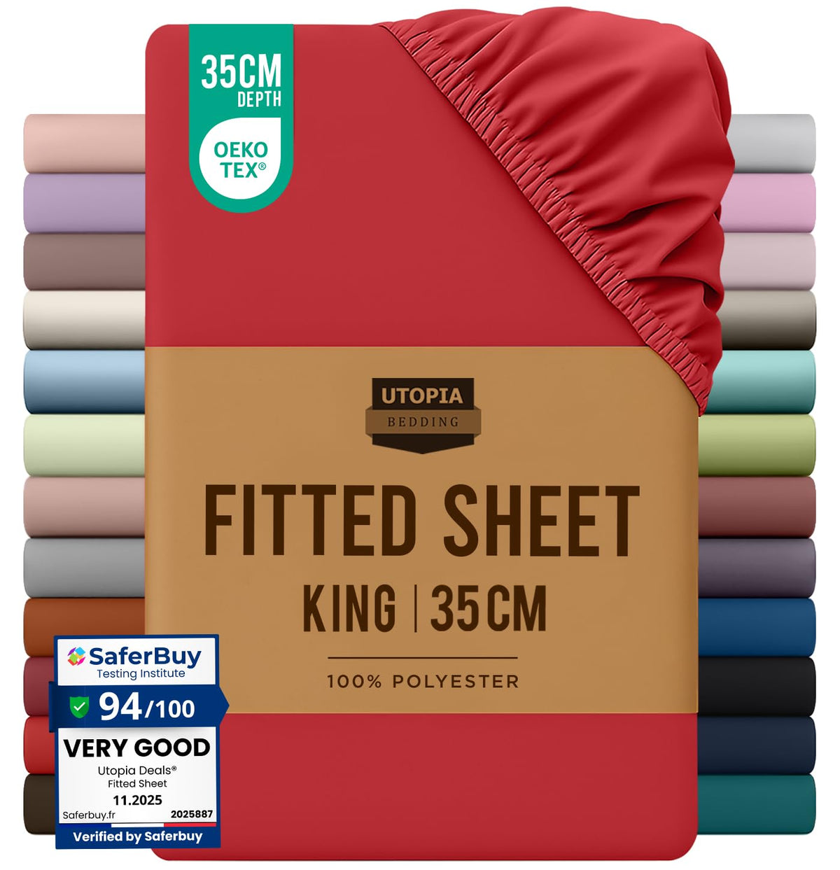 Pack of 6 Twin Fitted Sheet, Fits Up to 15 Inch Deep Pocket, White