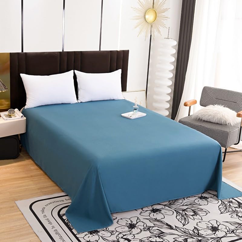 Flat Sheet-Premium Hotel 1-Piece Top Sheet, Luxury and Soft Quality Bedding Flat Sheet, Wrinkle-Free, Stain-Resistant (Sage Green, Queen)
