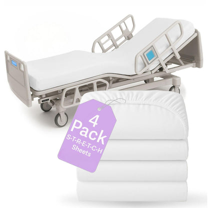 BLISSFORD 2 Pack Fitted Hospital Bed Sheets for Home Use, 36 x 84 x 12
