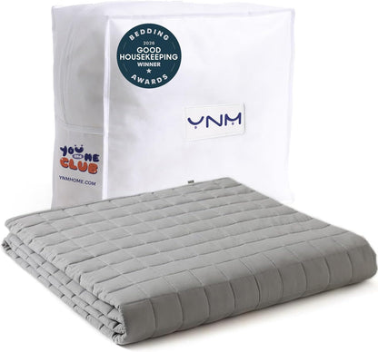 YnM 15lbs Weighted Blanket for Adults, 48x72 Inches, Dark Grey