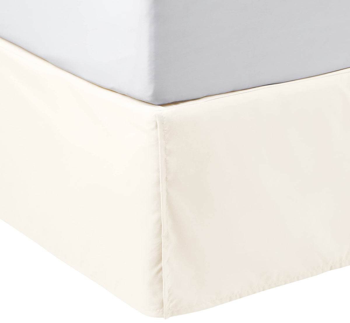 Amazon Basics Lightweight Pleated Bed Skirt, Machine Washable, Wrinkle Resistant, King, Beige
