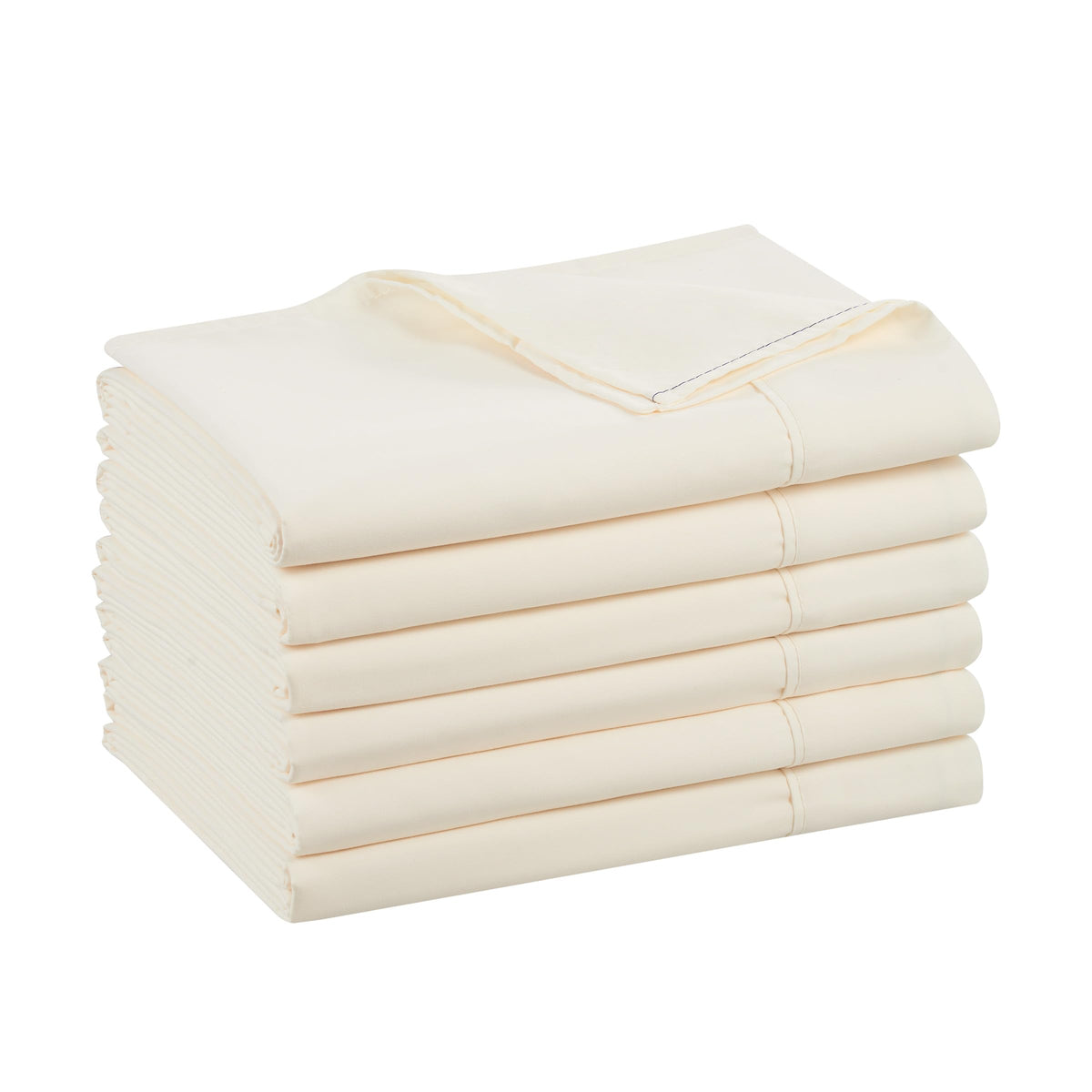 Arkwright Bulk Twin Flat Sheets - Pack of 6 - Soft Brushed Microfiber Hypoallergenic Top Sheet only with Wrinkle Resistant, Bedding Essentials for Hosts and Hotels, Ivory