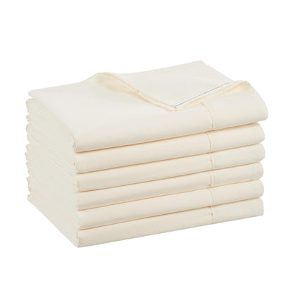 Arkwright Bulk Twin Flat Sheets - Pack of 6 - Soft Brushed Microfiber Hypoallergenic Top Sheet only with Wrinkle Resistant, Bedding Essentials for Hosts and Hotels, Ivory