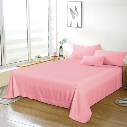 Bedding Twin Flat Sheet - Soft Brushed Microfiber, Shrinkage and Fade Resistant Top Sheet - Easy Care - 1 Flat Sheet Only, Pink