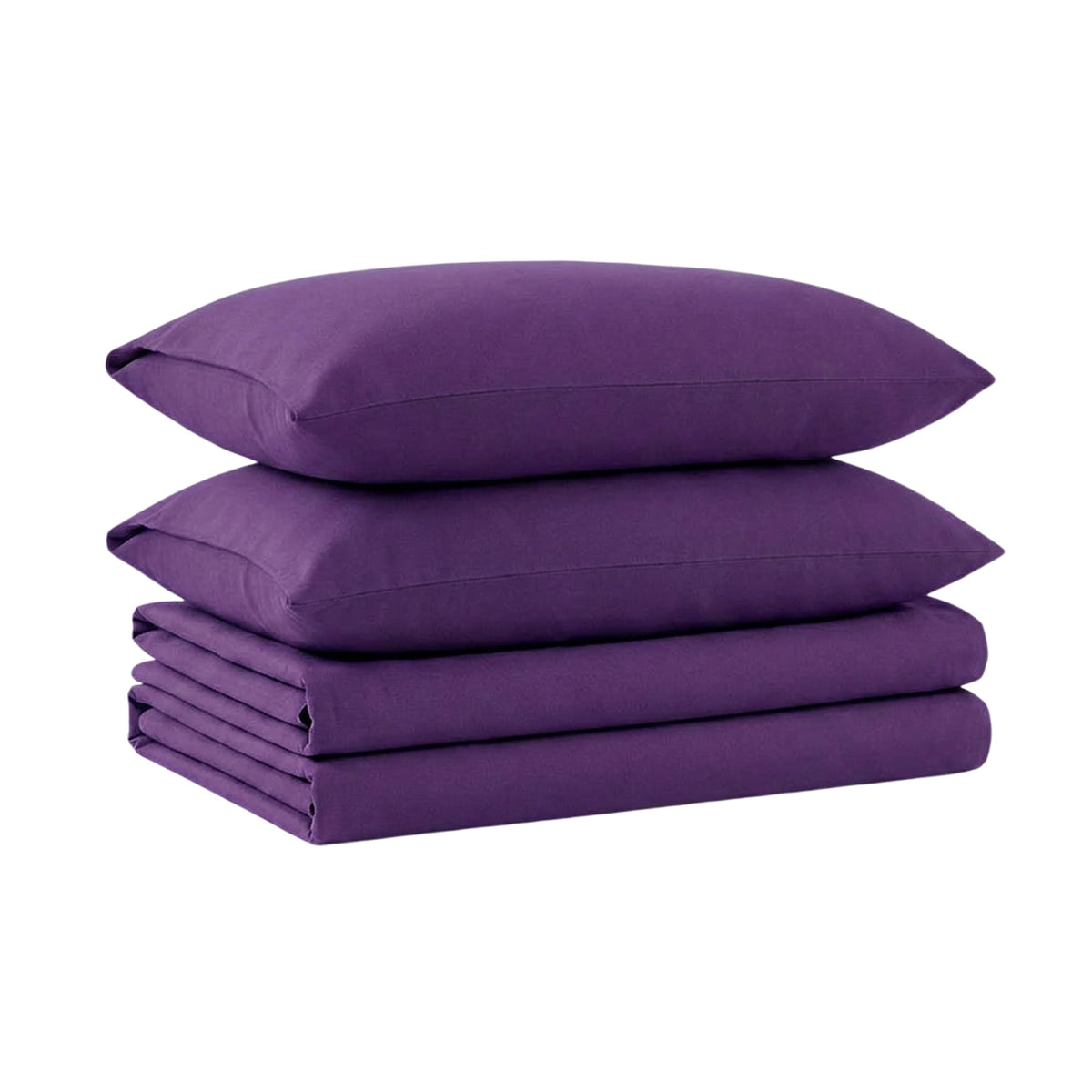 Tribeca Living King Cotton Flannel Flat Sheet Only 170-GSM - Oversized 112 x 106 Inch Dimensions for Generous Bed Coverage - Soft Breathable Bedding in Lavender