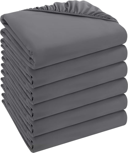 Pack of 6 Twin Fitted Sheet, Fits Up to 15 Inch Deep Pocket, White