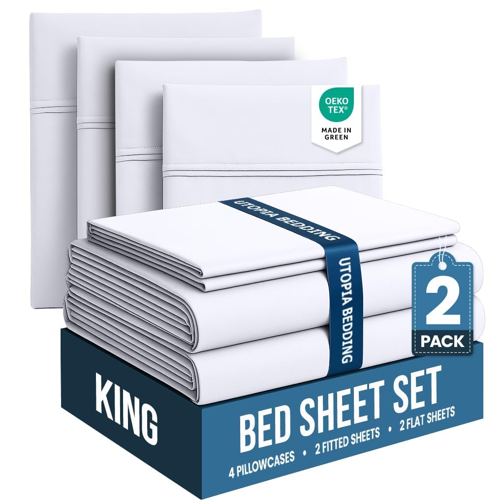 Queen Sheets Set, 4 Pieces 16" Deep Pocket Hotel Luxury Bed Sheets, Grey