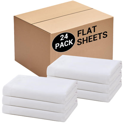 CULVE Twin Flat Sheet Only, 1 Pack White, Soft Brushed Microfiber, 66x96
