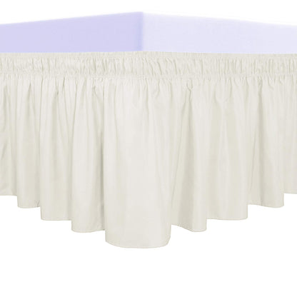 PureFit Wrap Around Ruffled Bed Skirt, White, Queen/King - 18" Drop